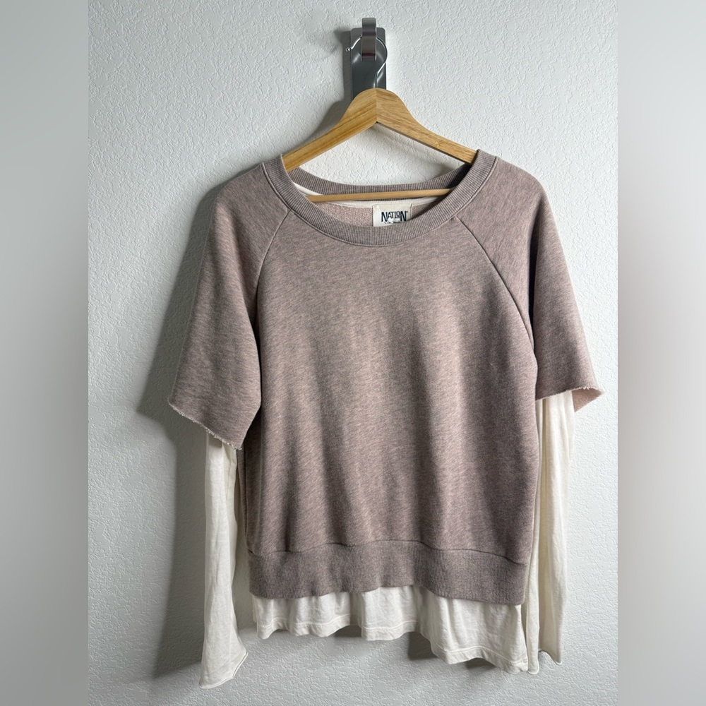 Nation LTD Twofer Sweatshirt Top Sz Small